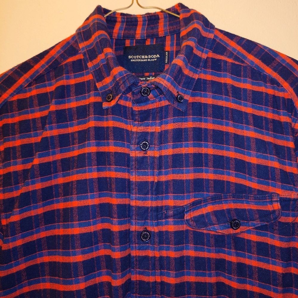 Scotch & Soda 7 Seven Shades Of Blauw Indigo Cotton Long Sleeve Button Down S